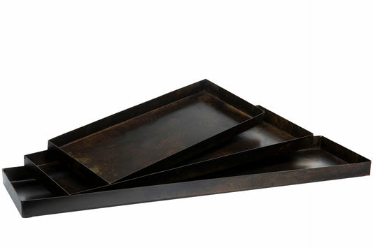 Tabuleiro em metal castanho escuro