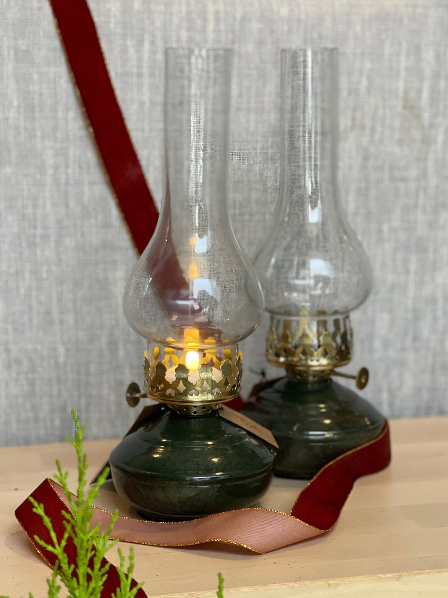 lamparina verde para vela pequena
