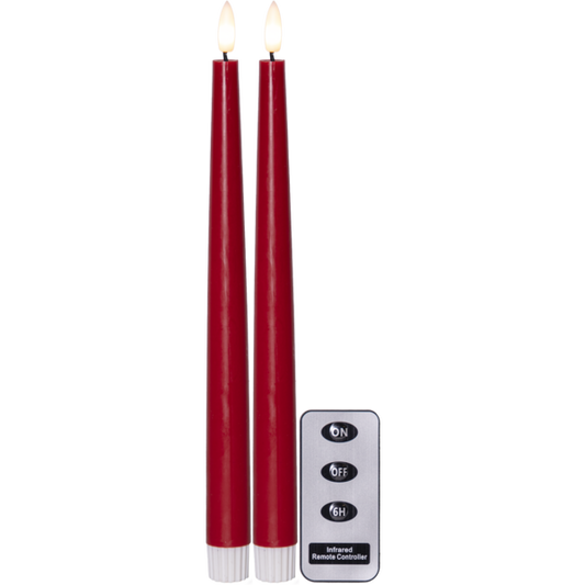 Um par de velas vermelhas LED slim